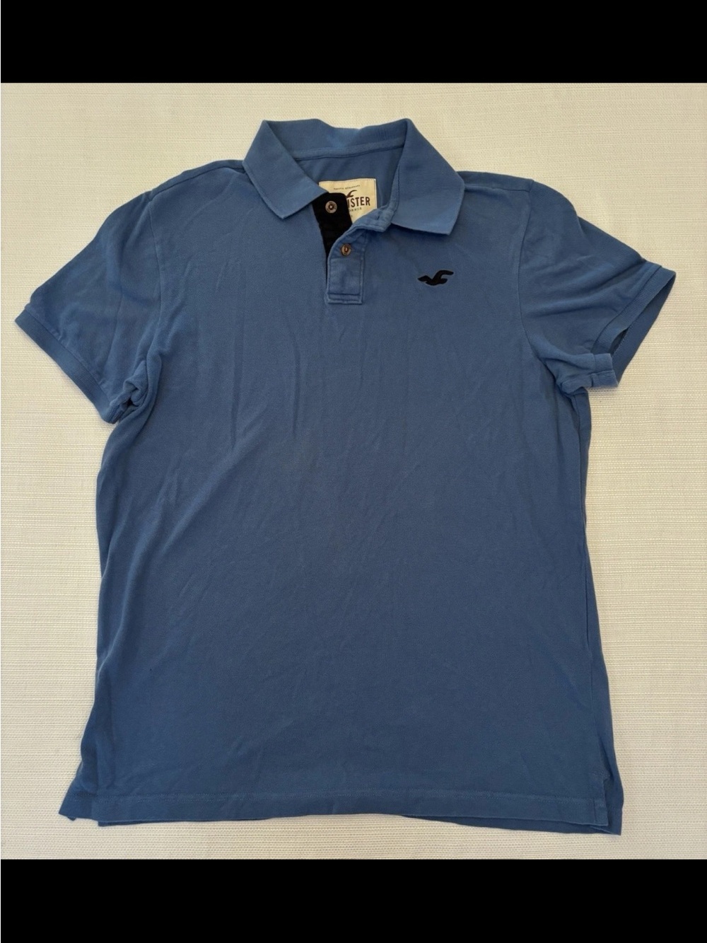 Hollister Men’s XL Blue Short Sleeve Polo Shirt 100% Cotton Y2K 00’s Preppy